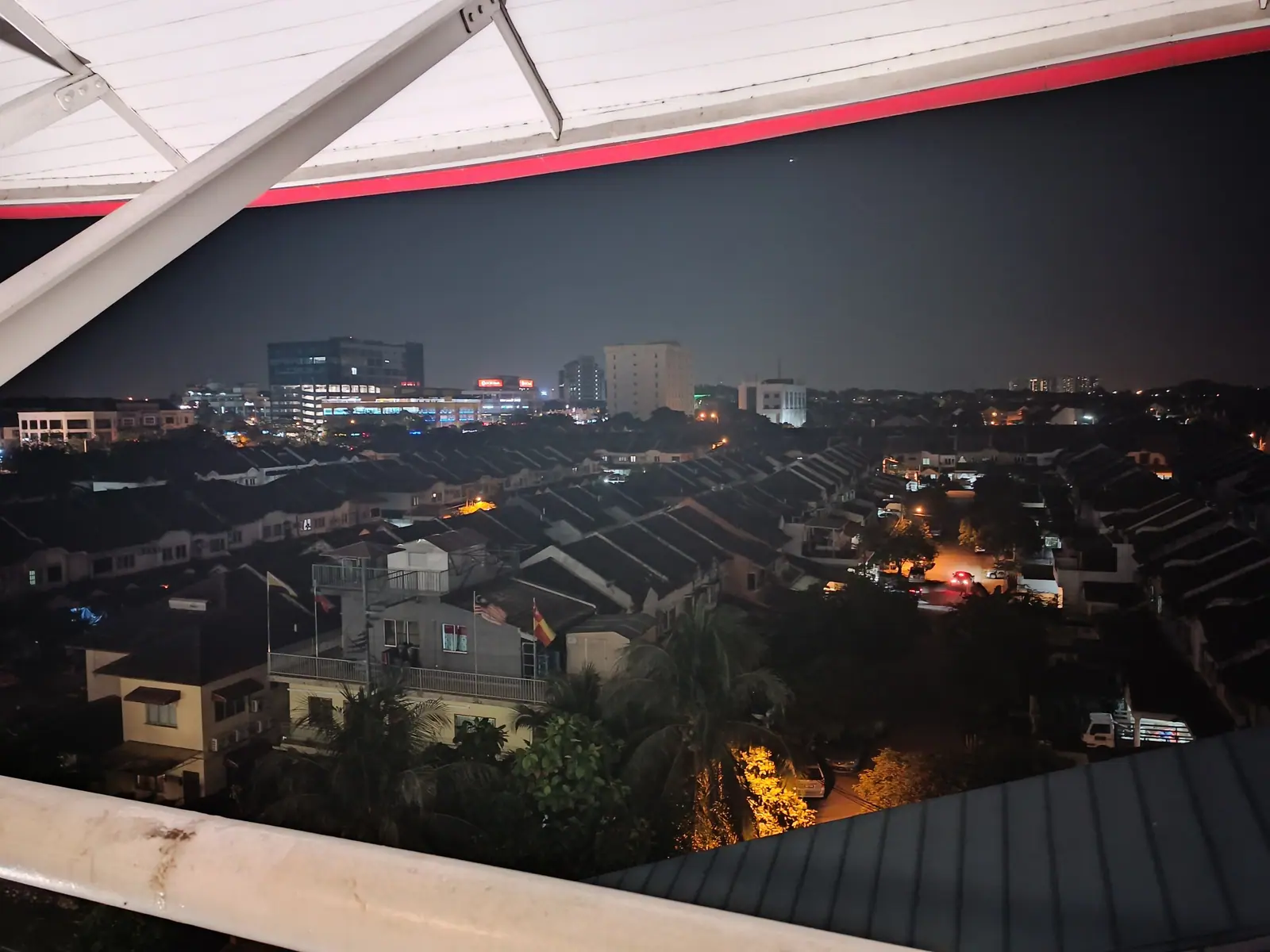 Night view over USJ from Taipan LRT station, the heart of karaoke Subang Jaya